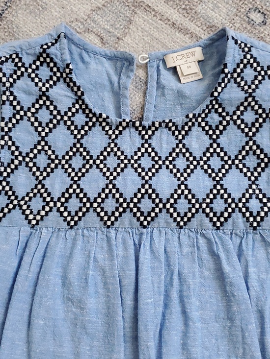 J. Crew Linen Cotton Embroidered Shift Tank Sz00 - Picture 3 of 10